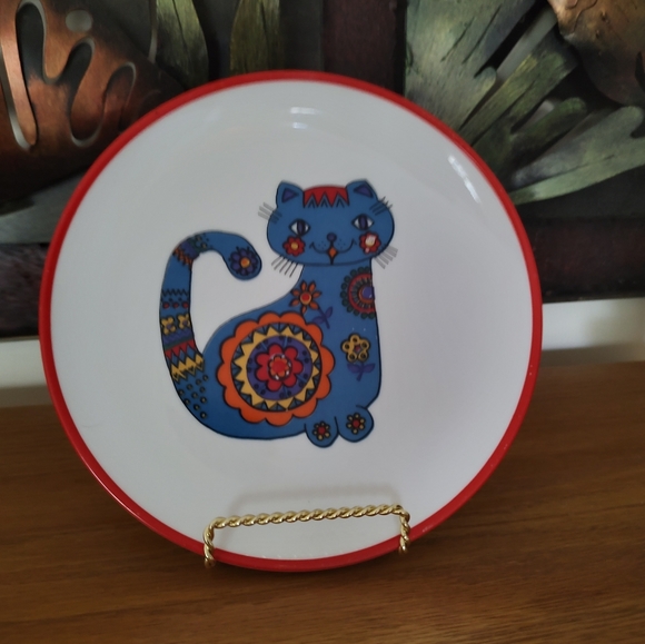 Vintage salad/desert porcelain plate Cat from Germany A. Kaiser company. - Picture 1 of 4